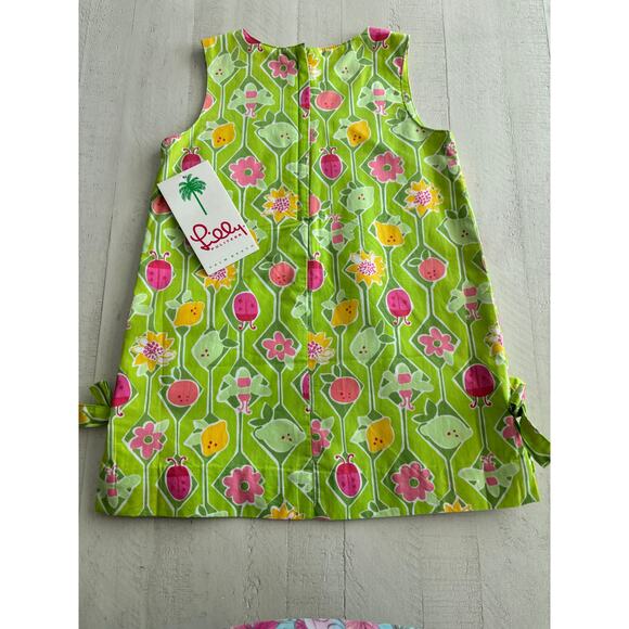 Y2K Vintage Lilly Pulitzer Little Lilly Bardot Green A-Maze-Ing Dress 3T NWT - Picture 2 of 6